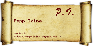 Papp Irina névjegykártya